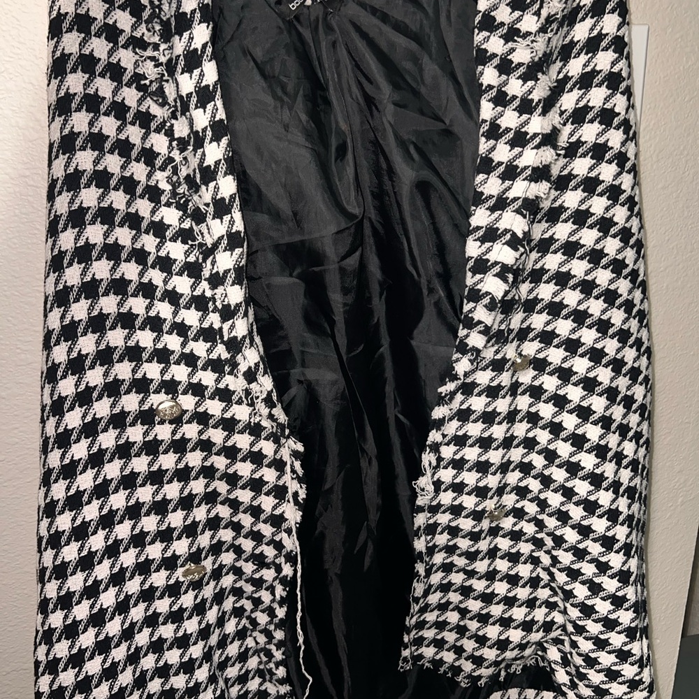 Boohoo Black and White Houndstooth Blazer